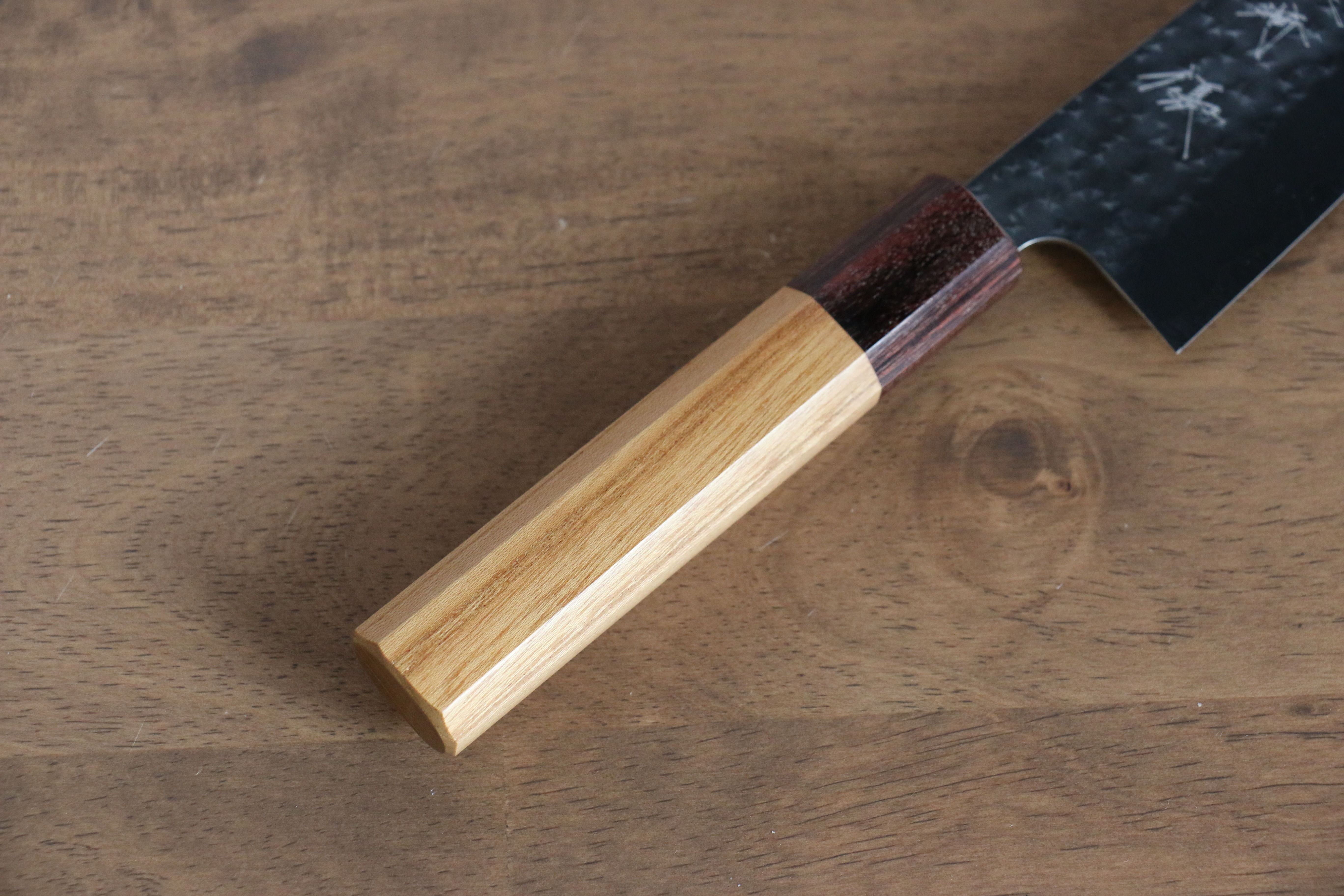 Yu Kurosaki Senko SG2 Hammered Small Santoku 150mm Keyaki Elm Handle - Seisuke Knife