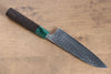 Yu Kurosaki Senko SG2 Hammered Small Santoku 150mm Shitan (ferrule: Green Pakka wood) Handle - Seisuke Knife - Slide 2