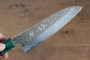 Yu Kurosaki Senko SG2 Hammered Small Santoku 150mm Shitan (ferrule: Green Pakka wood) Handle - Seisuke Knife - Slide 3