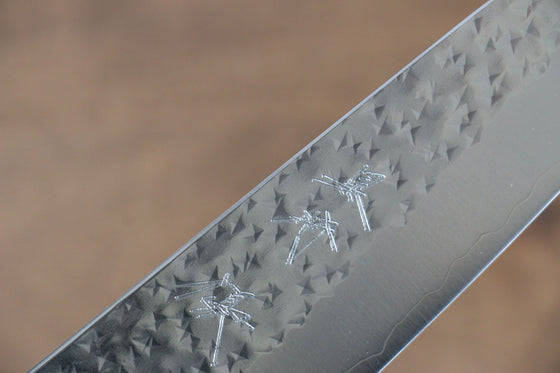 Yu Kurosaki Senko SG2 Hammered Small Santoku 150mm Shitan (ferrule: Green Pakka wood) Handle - Seisuke Knife