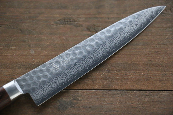 Seisuke VG10 17 Layer Damascus Petty-Utility 135mm Mahogany Handle - Seisuke Knife