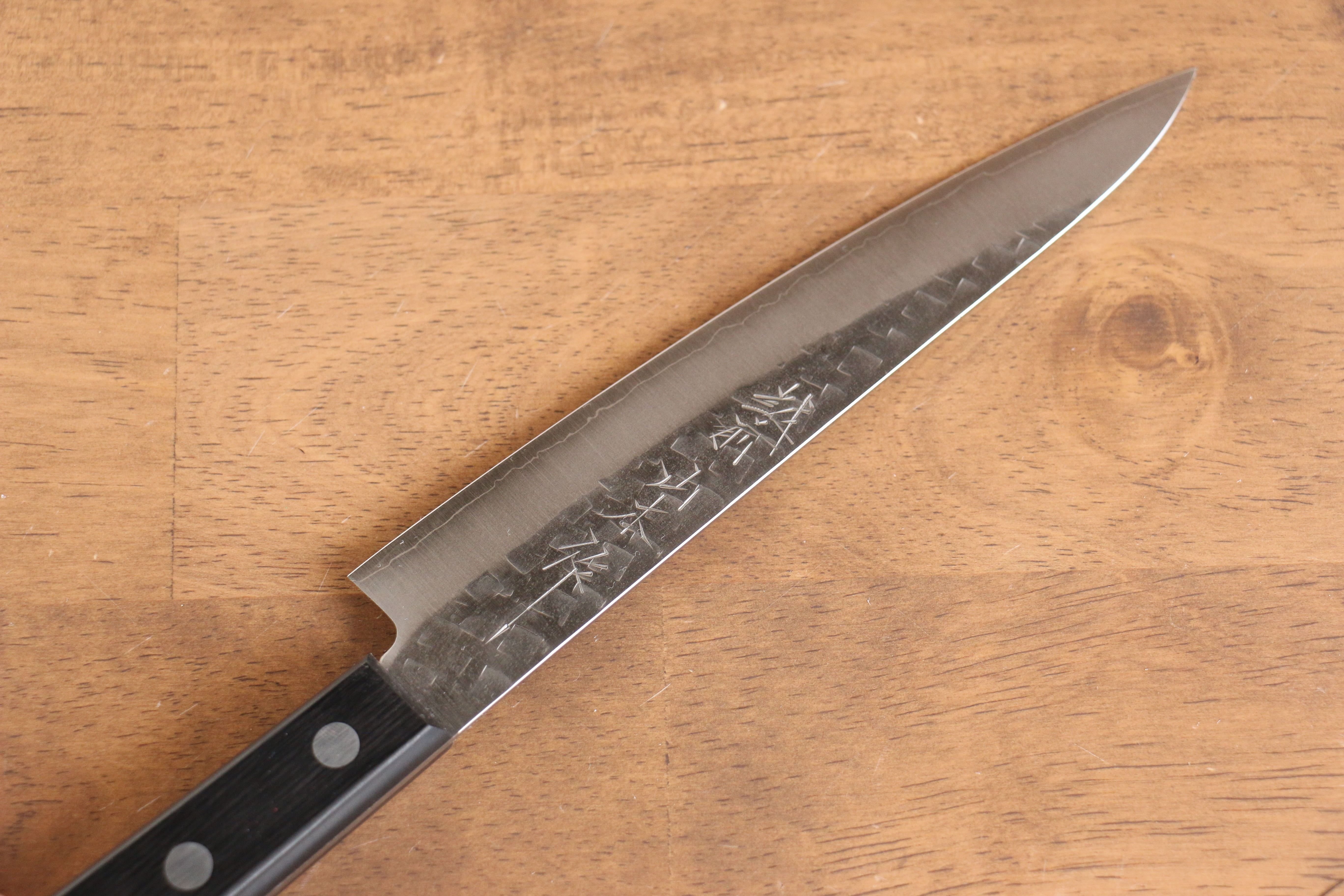 Nao Yamamoto Silver Steel No.3 Hammered Petty-Utility 160mm Black Pakkawood Handle - Seisuke Knife