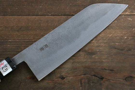 Fujiwara Teruyasu White Steel No.1 Nashiji Santoku 180mm with Magnolia Handle - Seisuke Knife