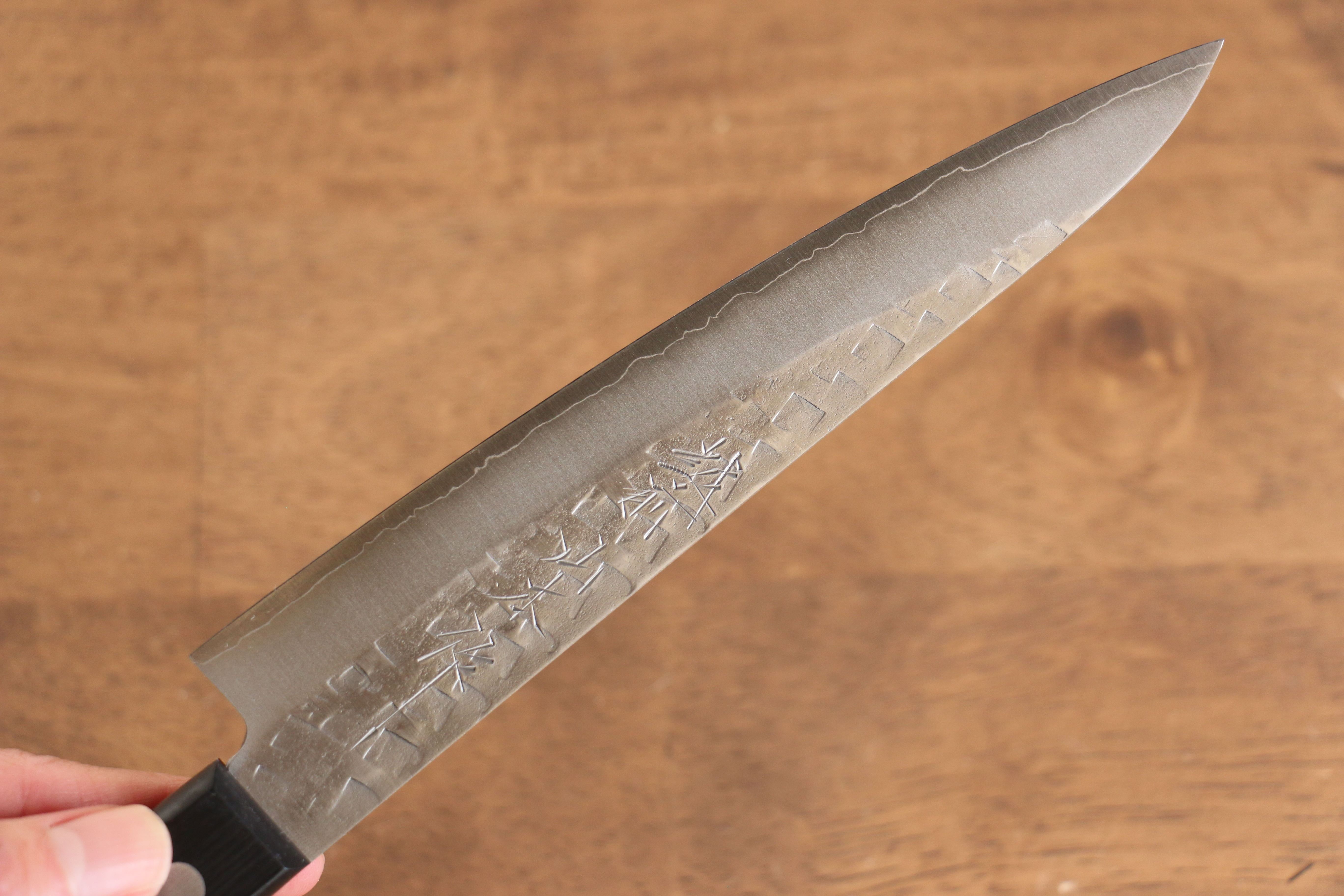 Nao Yamamoto Silver Steel No.3 Hammered Petty-Utility 160mm Black Pakkawood Handle - Seisuke Knife