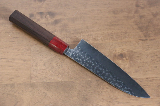 Yu Kurosaki Senko SG2 Hammered Small Santoku 150mm Shitan (ferrule: Red Pakka wood) Handle - Seisuke Knife