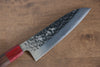 Yu Kurosaki Senko SG2 Hammered Small Santoku 150mm Shitan (ferrule: Red Pakka wood) Handle - Seisuke Knife - Slide 4