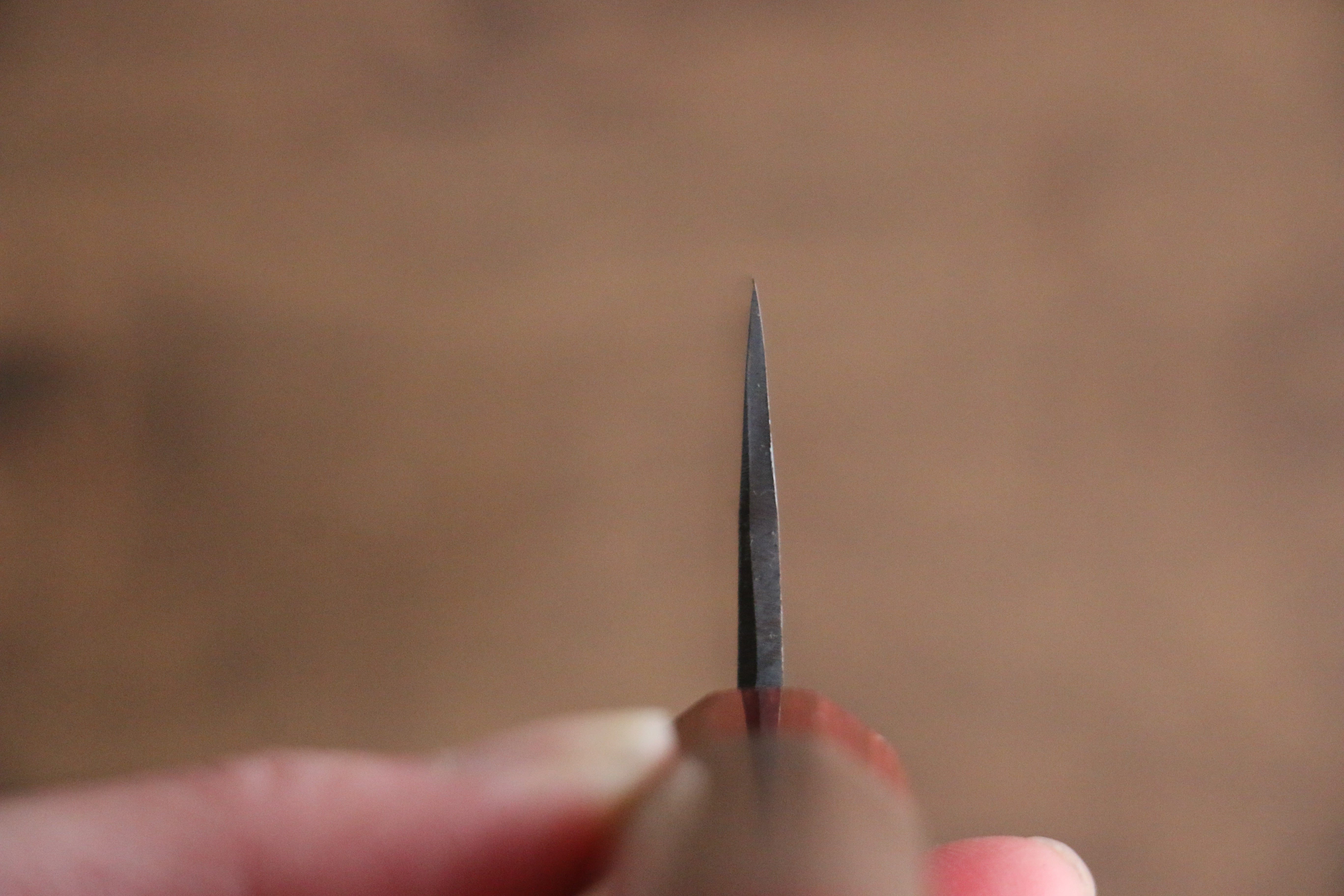 Seisuke Kurumi Blue Steel Kurouchi Santoku 165mm Walnut (With Double Red Pakka wood) Handle - Seisuke Knife