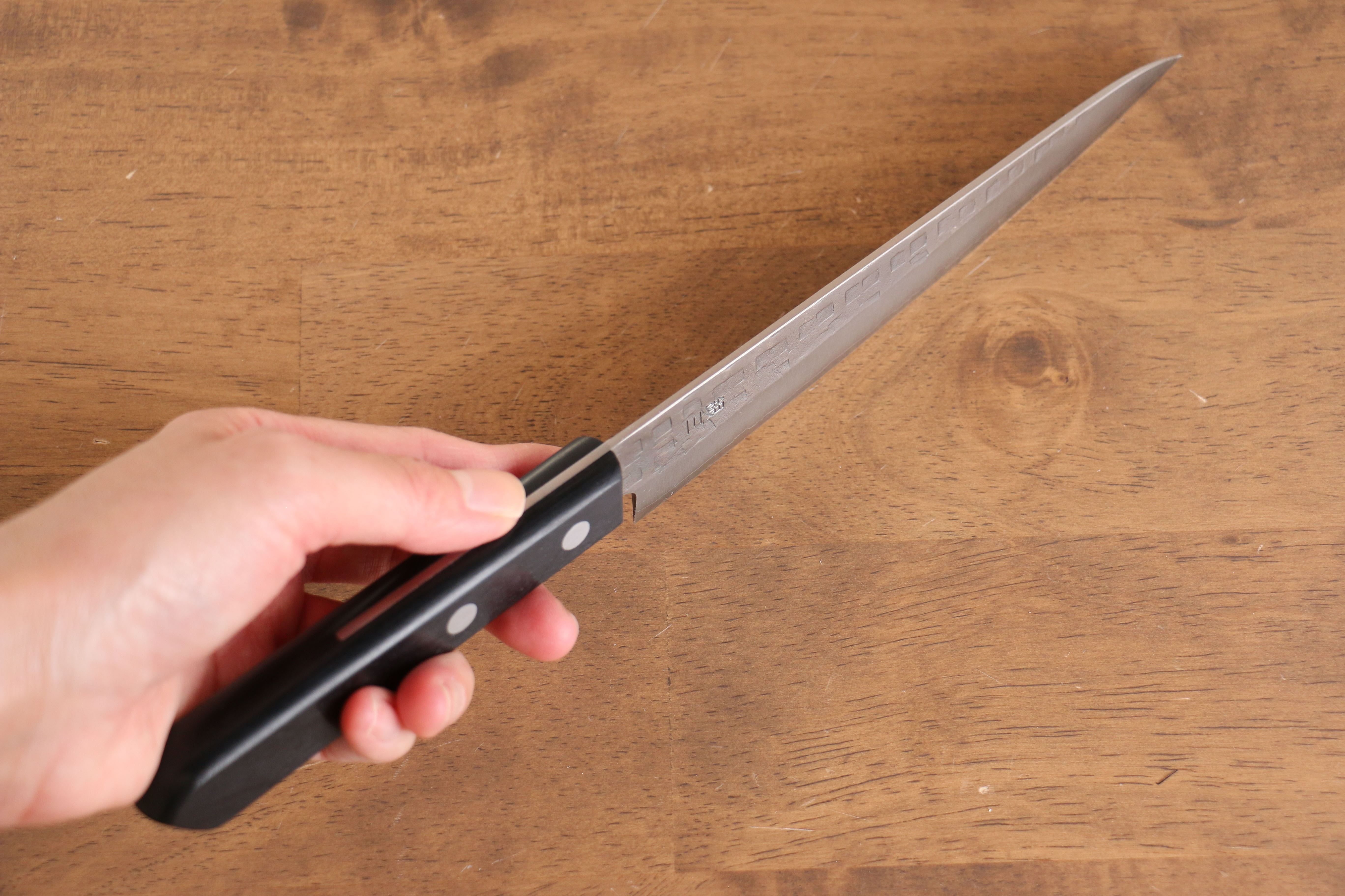 Nao Yamamoto Silver Steel No.3 Hammered Petty-Utility 160mm Black Pakkawood Handle - Seisuke Knife