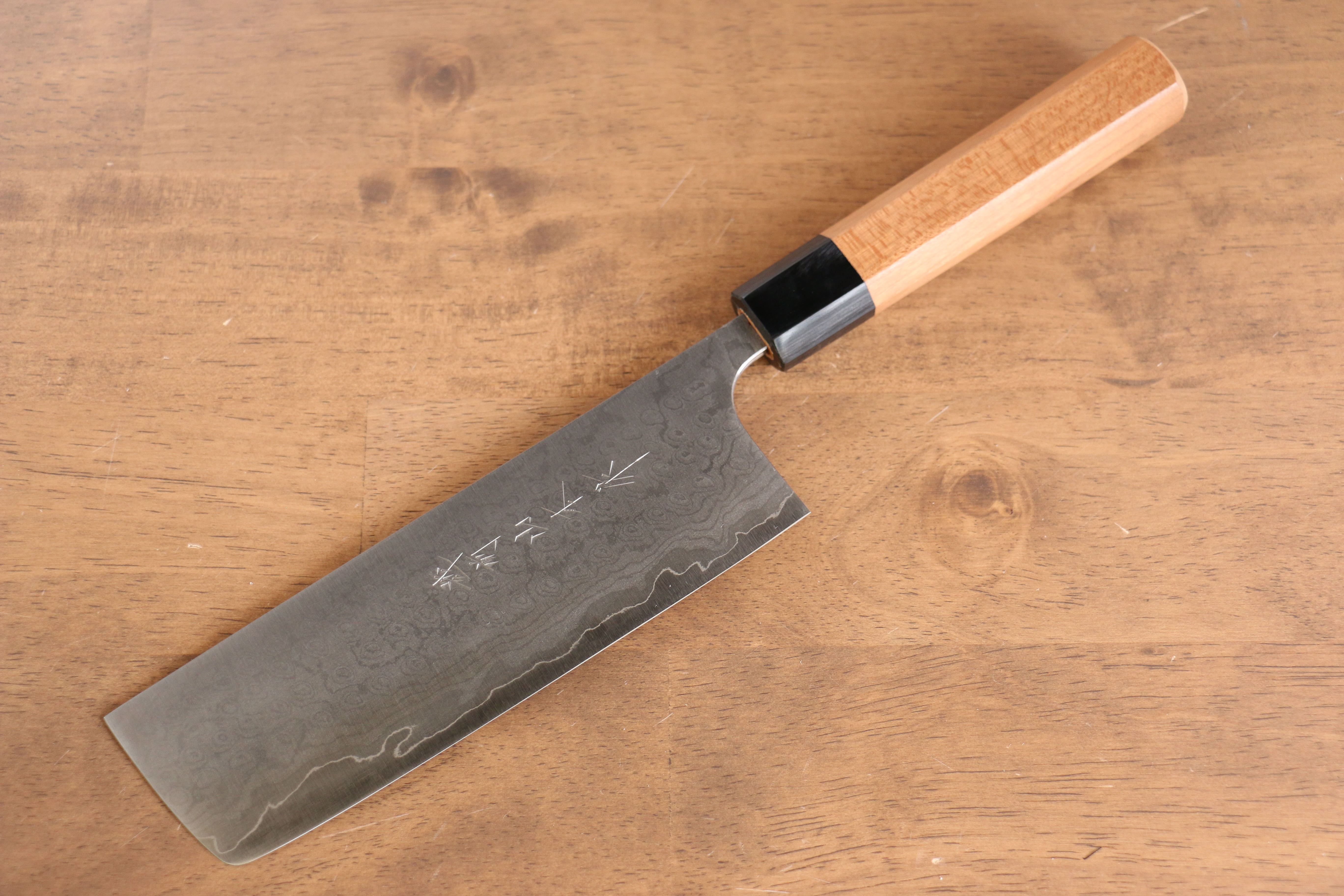 Nao Yamamoto VG10 Damascus Nakiri 165mm Cherry Wood Handle - Seisuke Knife