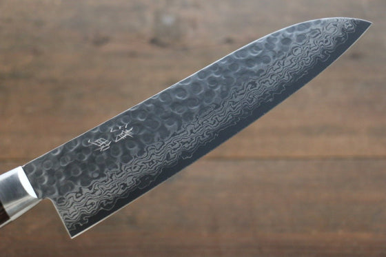 Seisuke VG10 17 Layer Damascus Santoku 180mm Mahogany Handle - Seisuke Knife