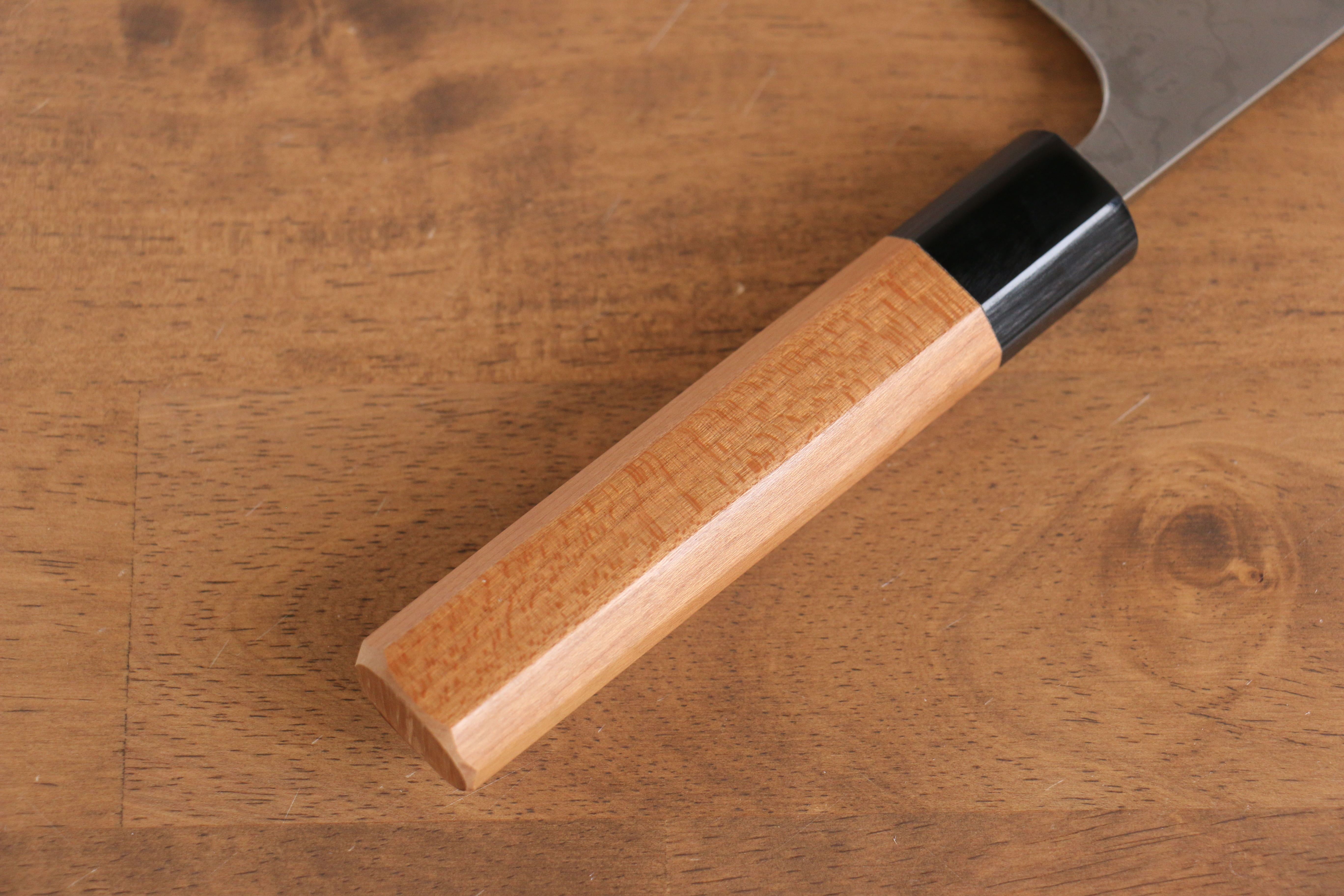 Nao Yamamoto VG10 Damascus Nakiri 165mm Cherry Wood Handle - Seisuke Knife