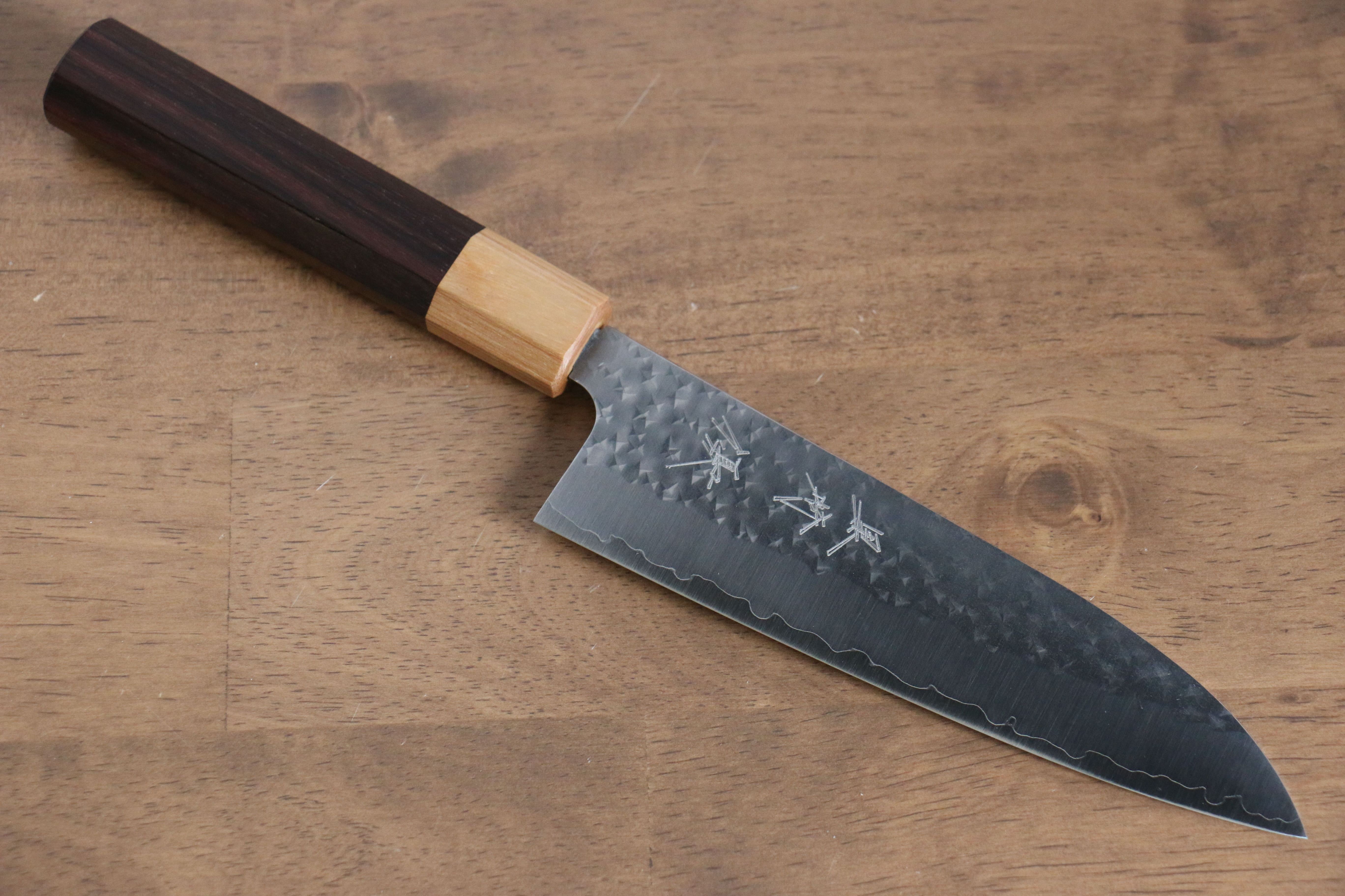 Yu Kurosaki Senko SG2 Hammered Small Santoku 150mm Shitan (ferrule: Honduras) Handle - Seisuke Knife