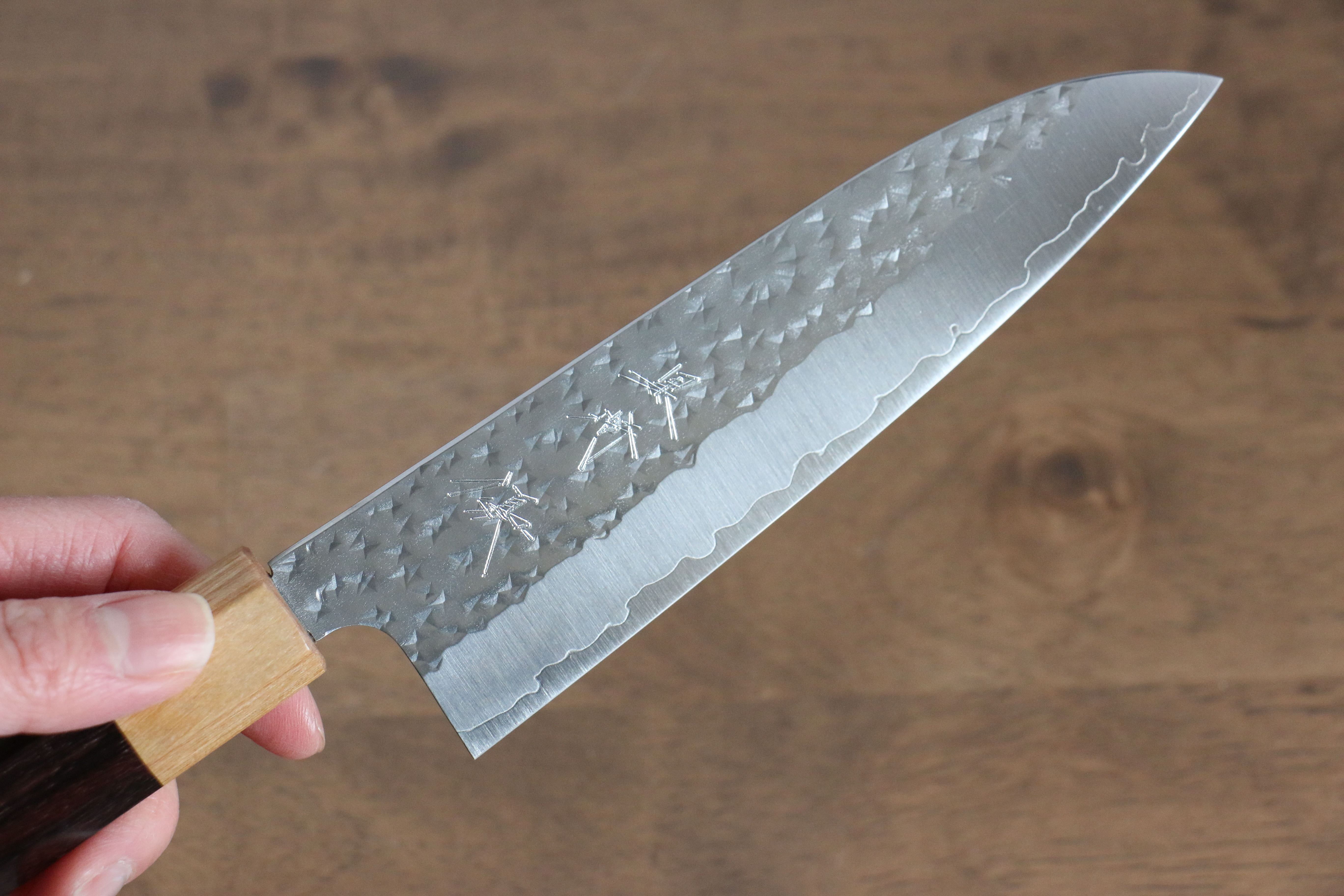 Yu Kurosaki Senko SG2 Hammered Small Santoku 150mm Shitan (ferrule: Honduras) Handle - Seisuke Knife