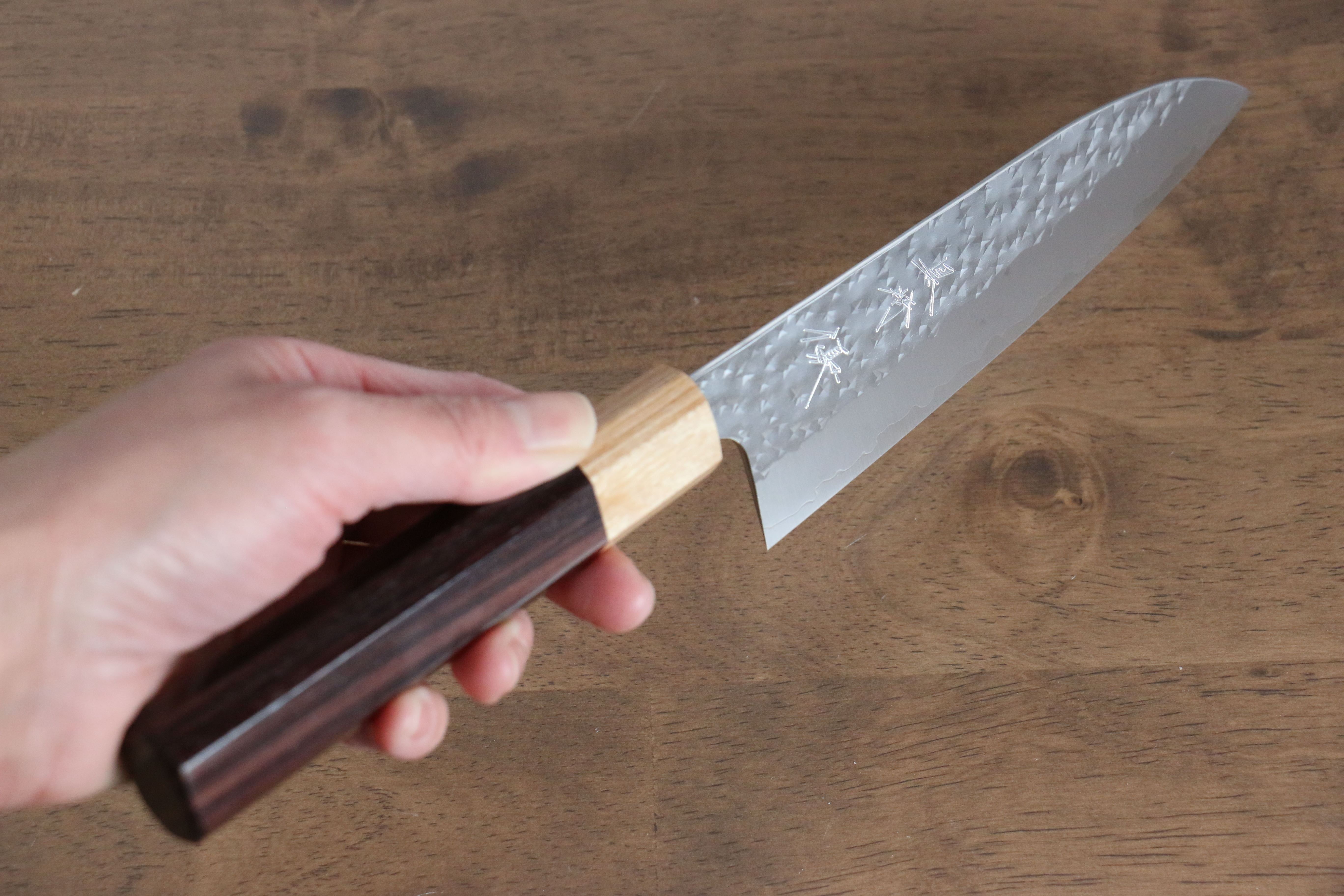 Yu Kurosaki Senko SG2 Hammered Small Santoku 150mm Shitan (ferrule: Honduras) Handle - Seisuke Knife