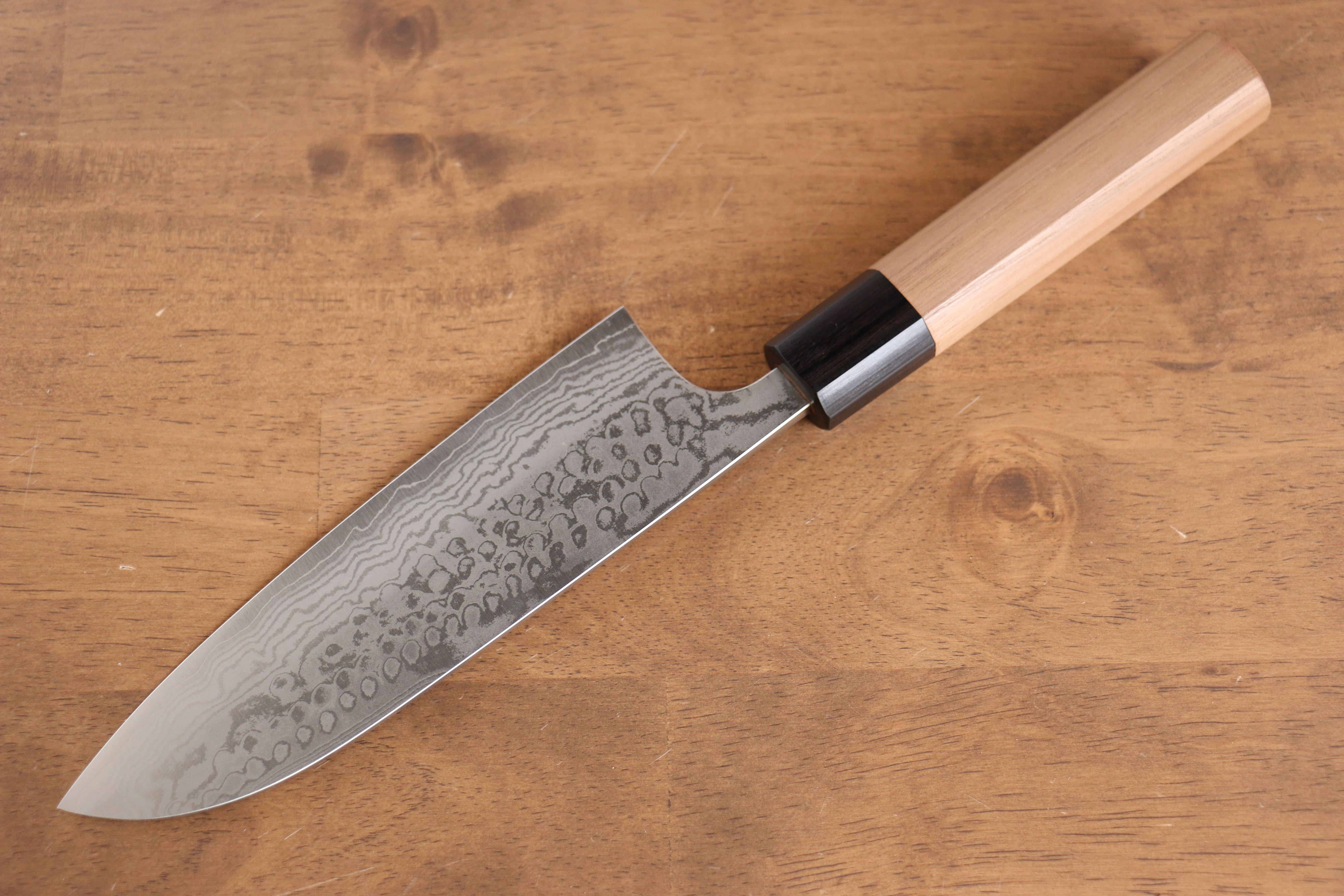 Nao Yamamoto VG10 Damascus Santoku 165mm with Walnut Handle - Seisuke Knife