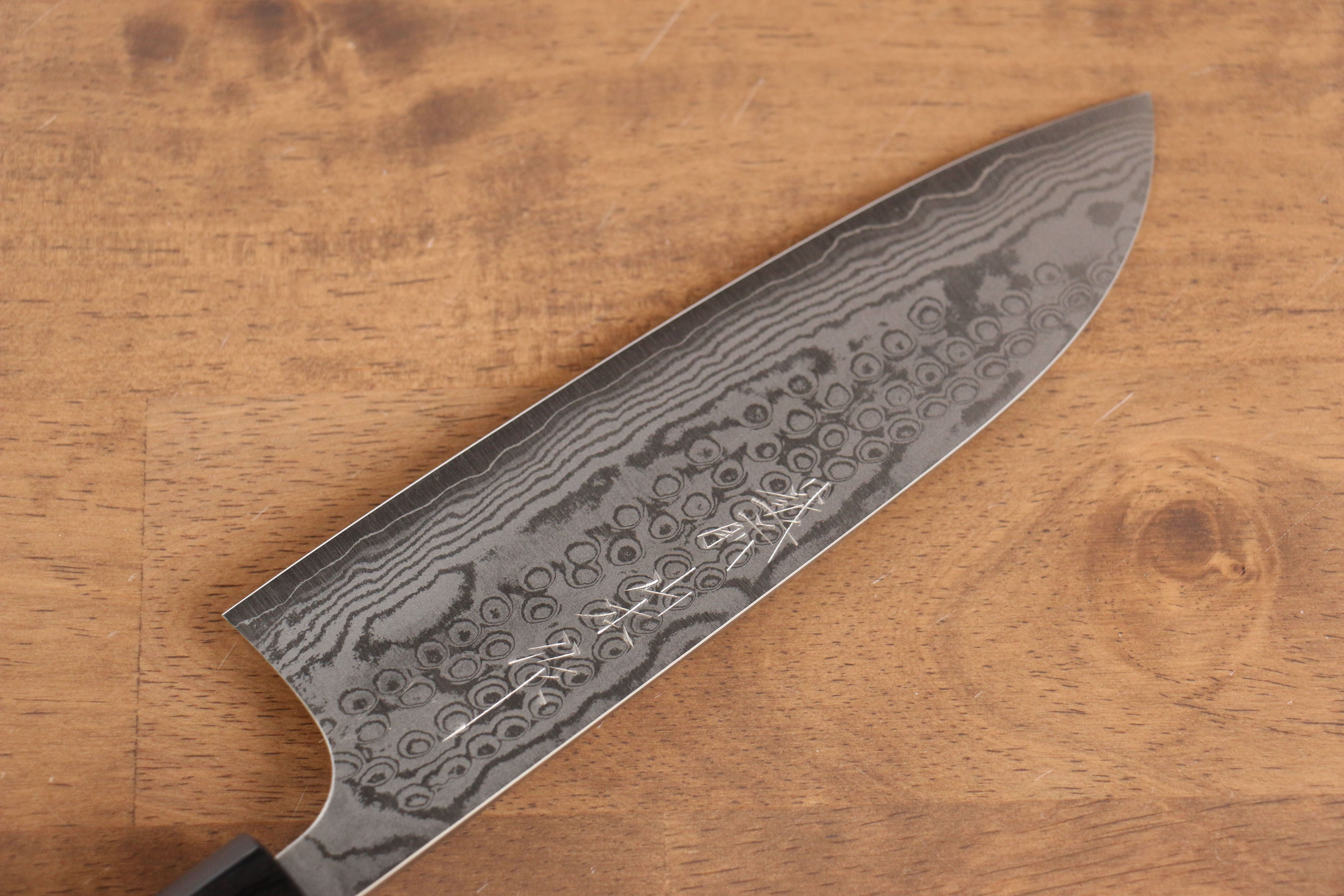 Nao Yamamoto VG10 Damascus Santoku 165mm with Walnut Handle - Seisuke Knife