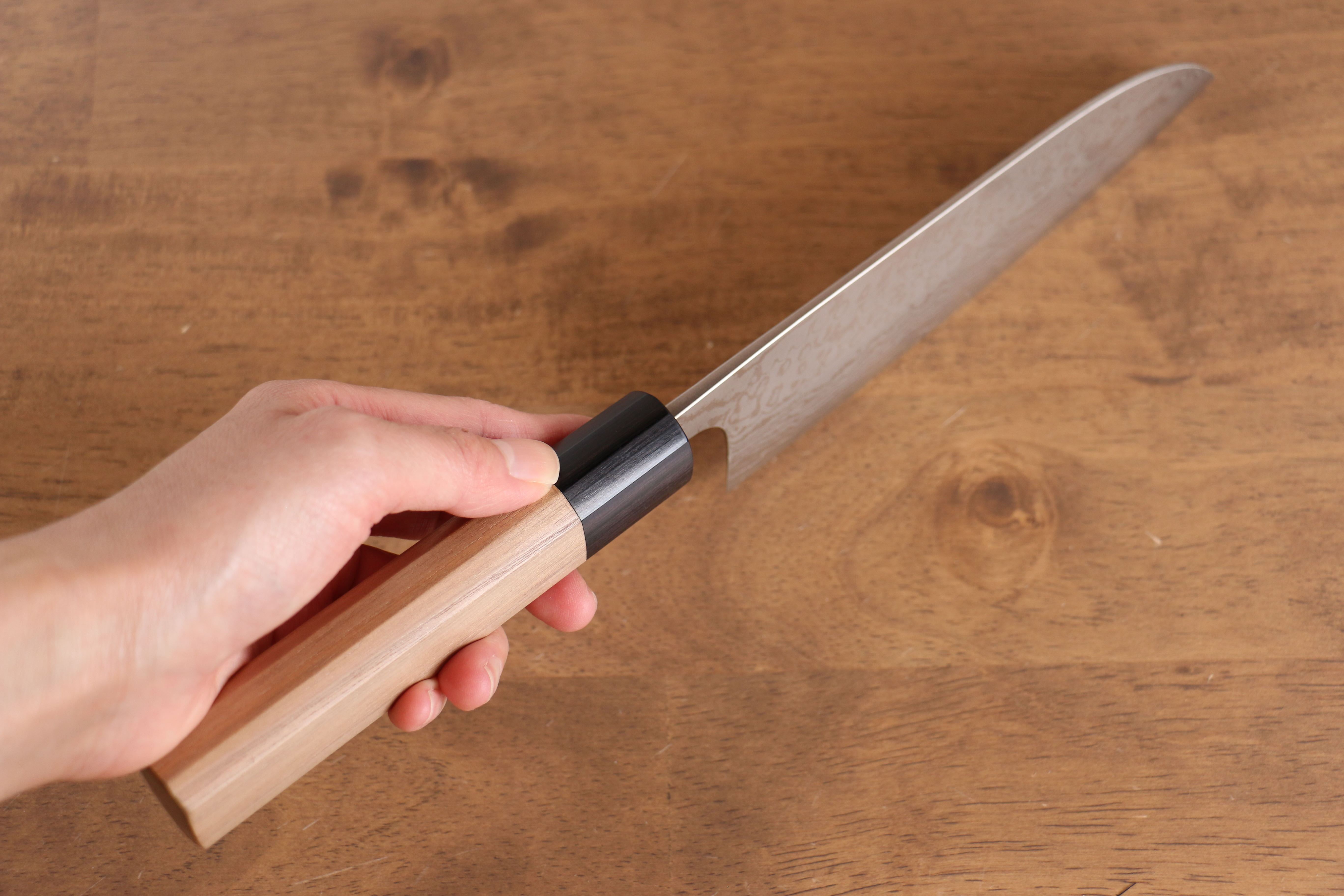 Nao Yamamoto VG10 Damascus Santoku 165mm with Walnut Handle - Seisuke Knife
