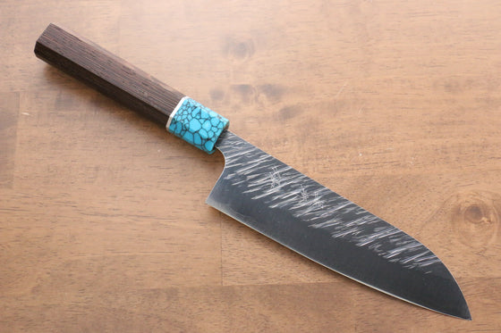 Yu Kurosaki Fujin SG2 Hammered Damascus Santoku 170mm Wenge Handle - Seisuke Knife