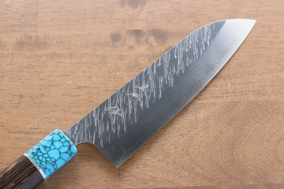 Yu Kurosaki Fujin SG2 Hammered Damascus Santoku 170mm Wenge Handle - Seisuke Knife