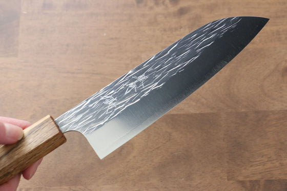 Yu Kurosaki Juhyo SG2 Hammered Santoku 165mm with Oak Handle - Seisuke Knife