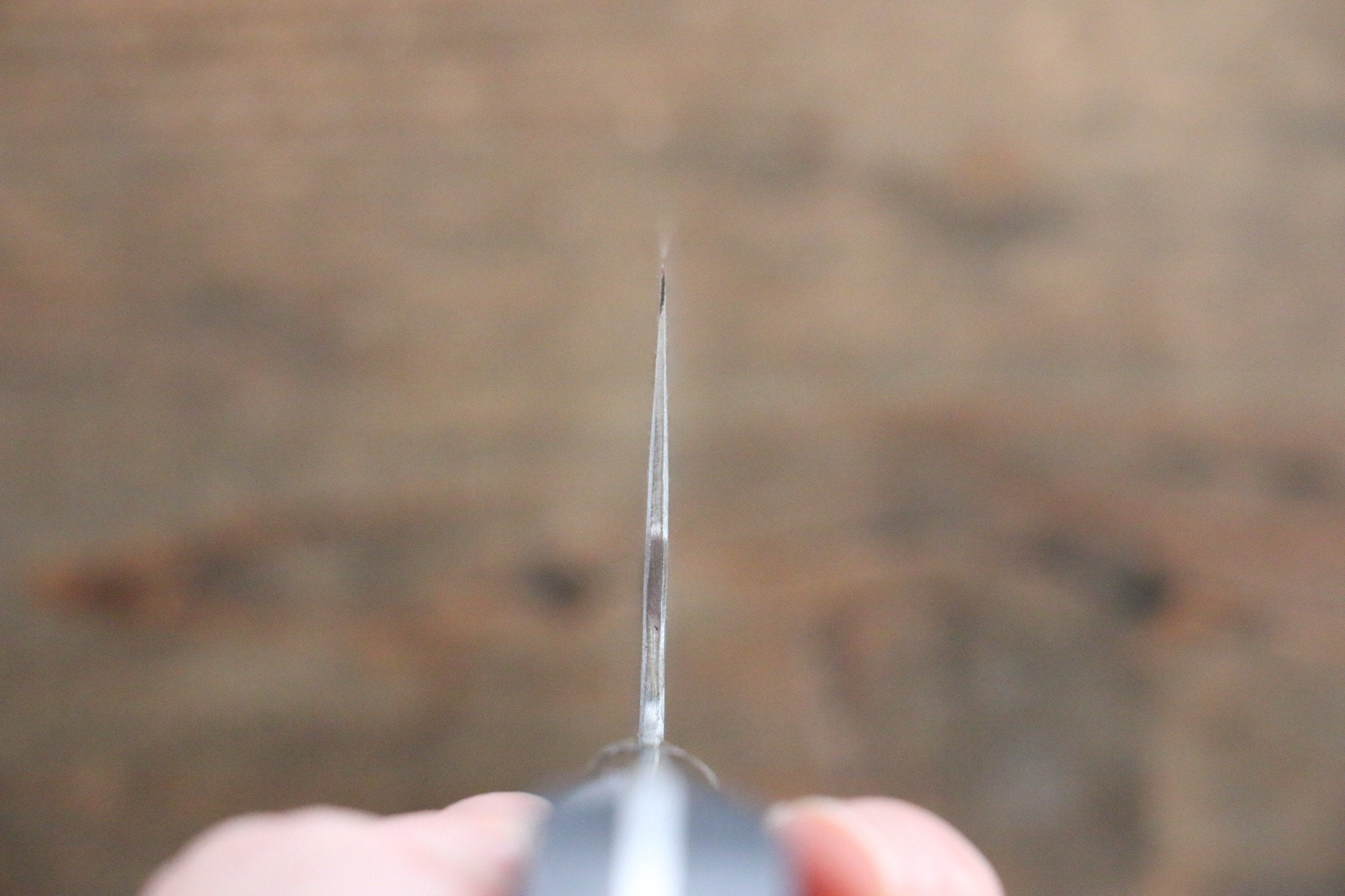 Fujiwara Teruyasu Maboroshi White Steel No.1 Nashiji Hammered Nakiri 150mm with Black Pakkawood Handle - Seisuke Knife