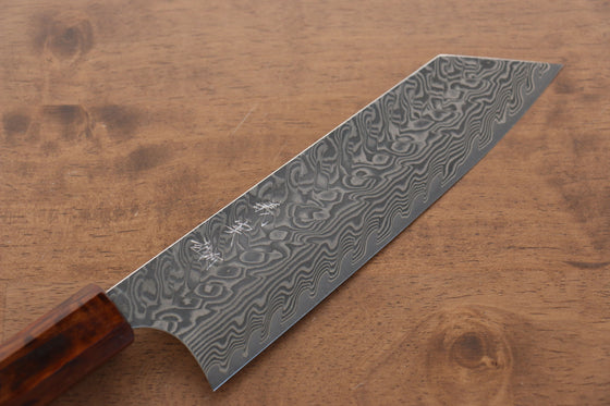 Yoshimi Kato SG2 Damascus Bunka 165mm Lacquered Sugi Cedar Handle - Seisuke Knife