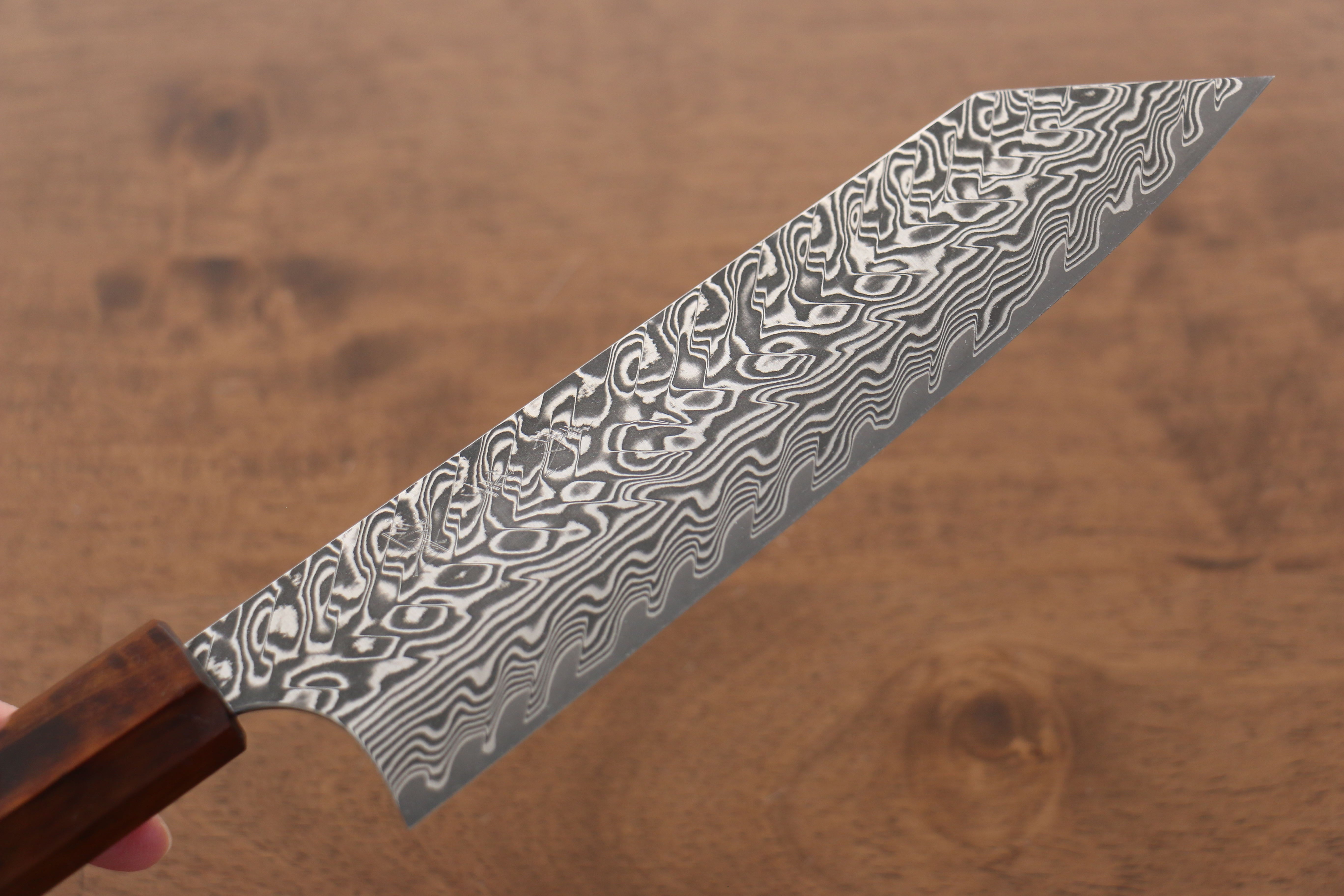 Yoshimi Kato SG2 Damascus Bunka 165mm Lacquered Sugi Cedar Handle - Seisuke Knife