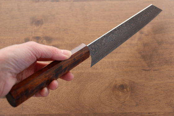 Yoshimi Kato SG2 Damascus Bunka 165mm Lacquered Sugi Cedar Handle - Seisuke Knife