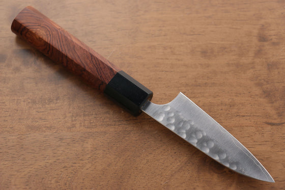 Yoshimi Kato SG2 Hammered (Maru) Petty-Utility 90mm with Black Honduras Handle - Seisuke Knife