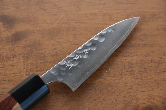 Yoshimi Kato SG2 Hammered (Maru) Petty-Utility 90mm with Black Honduras Handle - Seisuke Knife