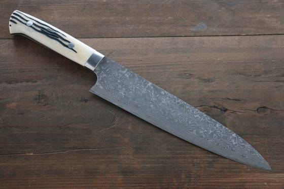 Takeshi Saji SG2 Black Damascus Gyuto Japanese Chef Knife 210mm with Deer Horn handle - Seisuke Knife