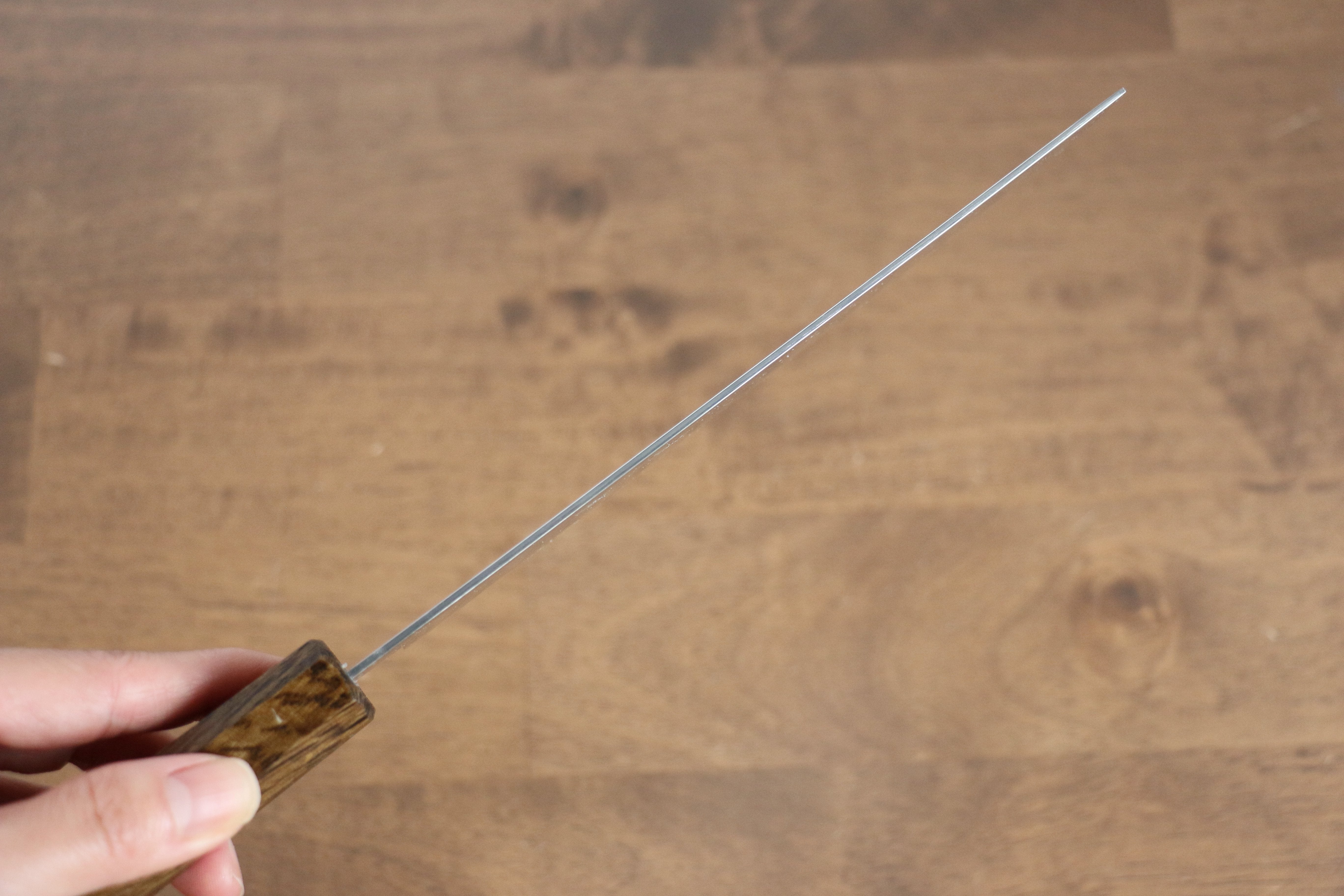 Seisuke Nami AUS10 Mirrored Finish Damascus Nakiri 170mm Oak Handle - Seisuke Knife