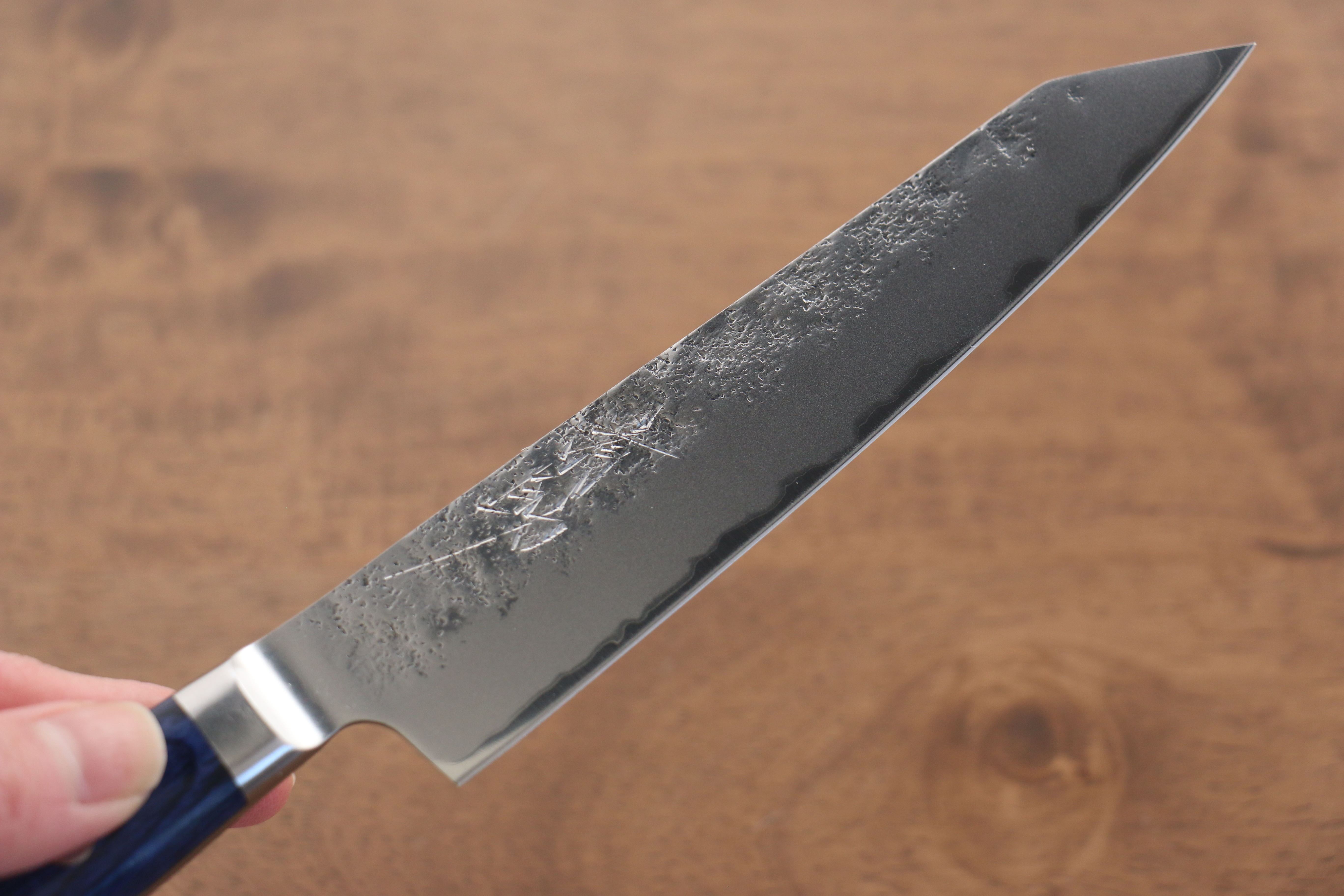 Seisuke Blue Steel No.2 Nashiji Kiritsuke Petty-Utility 145mm Blue Pakkawood Handle - Seisuke Knife