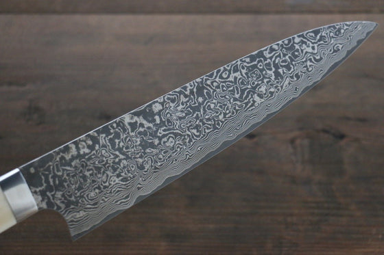 Takeshi Saji SG2 Black Damascus Gyuto 210mm Cow Bone Handle - Seisuke Knife