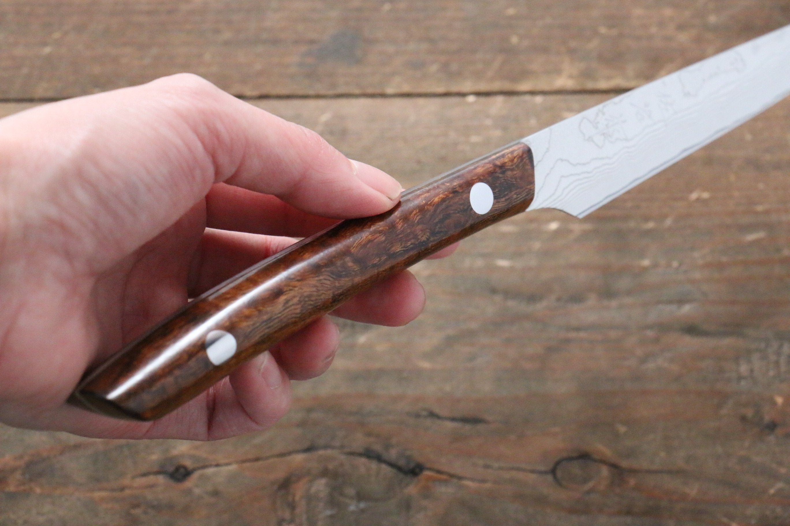 Takeshi Saji VG10 Diamond Finish Steak 125mm Ironwood Handle - Seisuke Knife