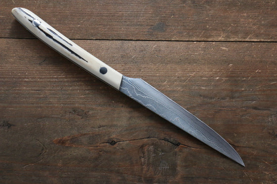 Takeshi Saji VG10 Diamond Finish Steak 125mm White Cow Bone Handle - Seisuke Knife