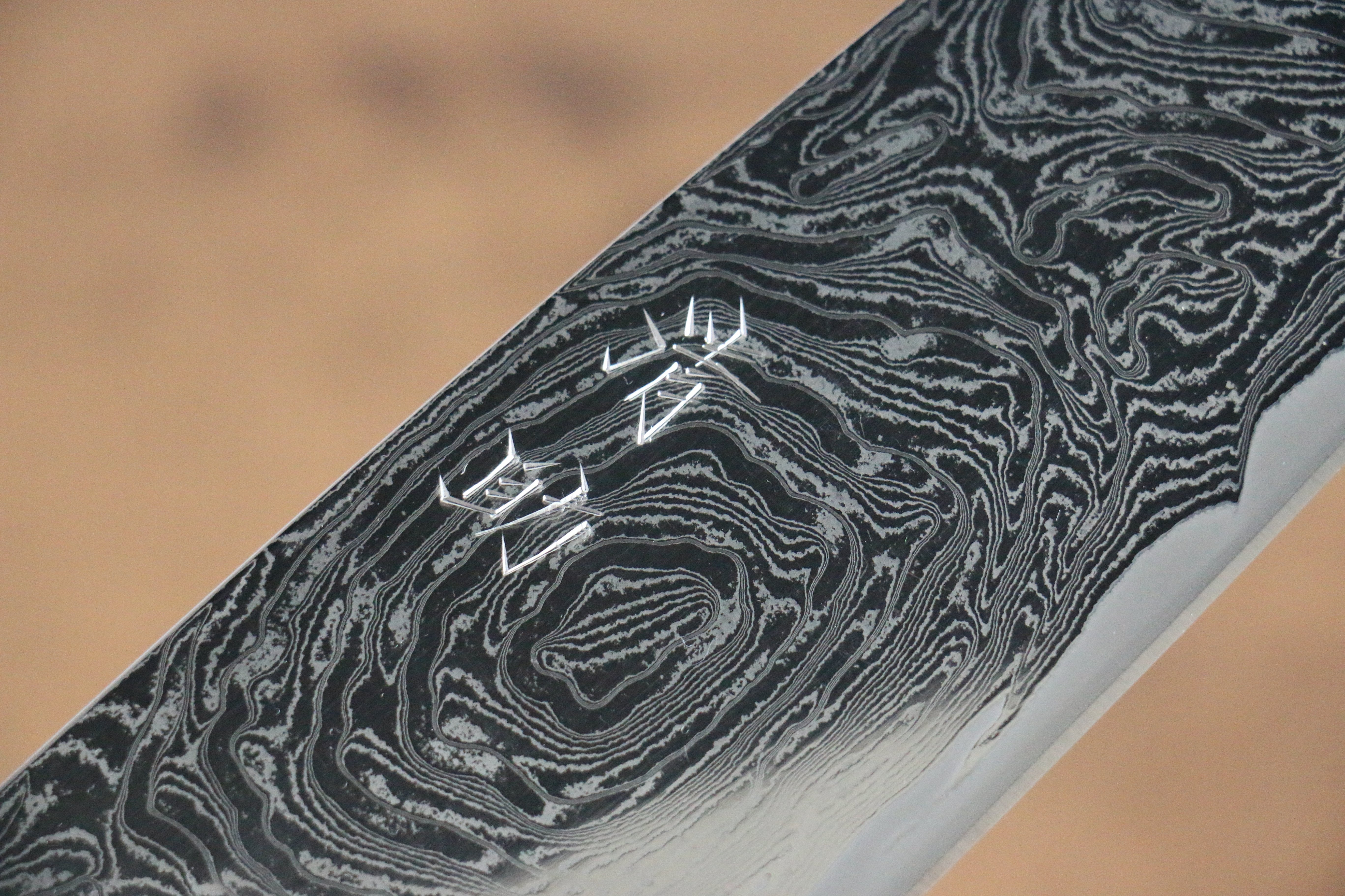 Seisuke Nami AUS10 Mirrored Finish Damascus Santoku 165mm Oak Handle - Seisuke Knife