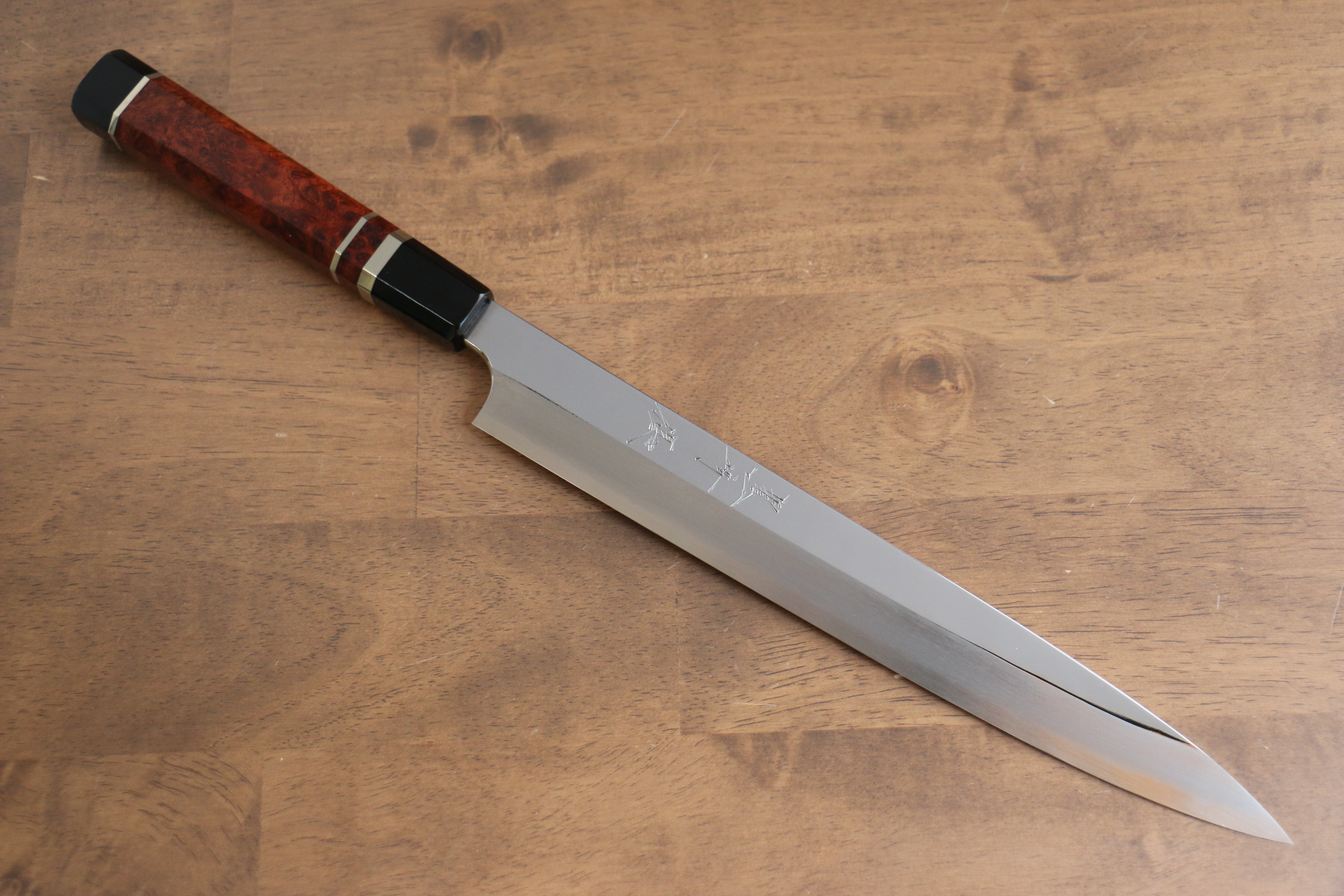 Yu Kurosaki Blue Steel No.2 Mirrored Finish Yanagiba 270mm Chinese Quince Handle - Seisuke Knife