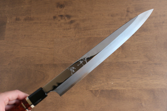 Yu Kurosaki Blue Steel No.2 Mirrored Finish Yanagiba 270mm Chinese Quince Handle - Seisuke Knife