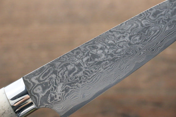 Takeshi Saji SG2 Black Damascus Petty-Utility 130mm White Cow Bone Handle - Seisuke Knife