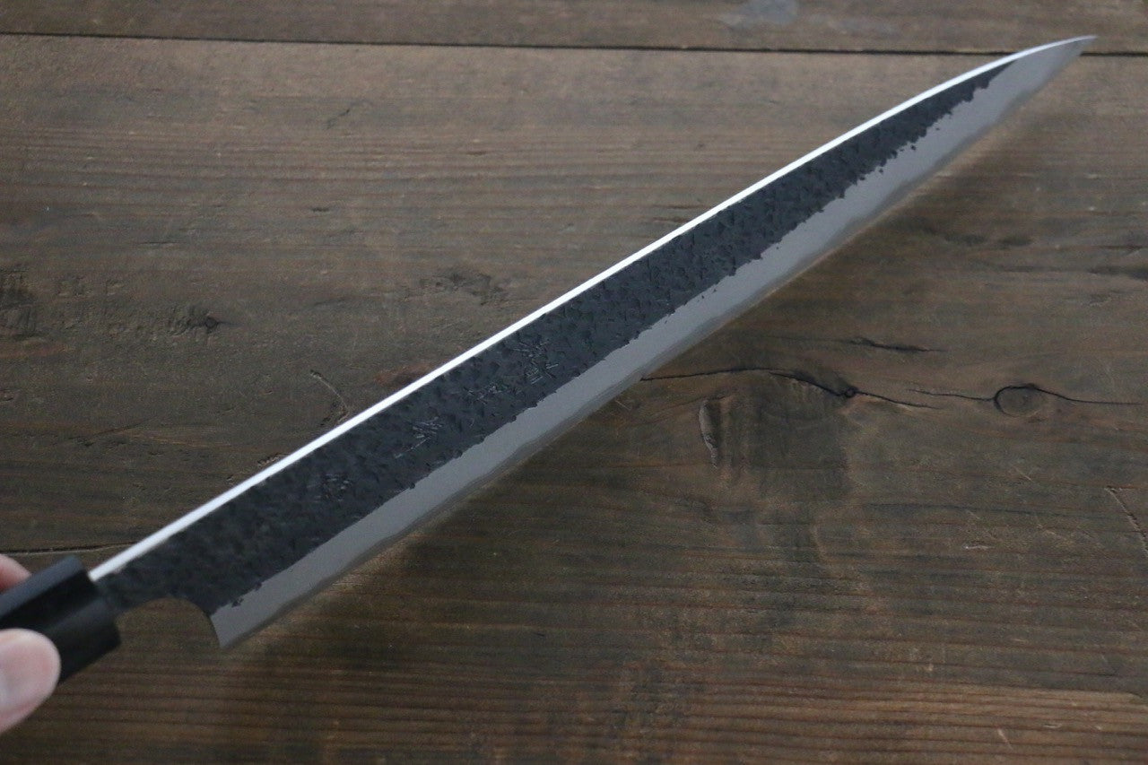 Yu Kurosaki Blue Super Clad Hammered Kurouchi Sujihiki Japanese Chef Knife 270mm - Seisuke Knife
