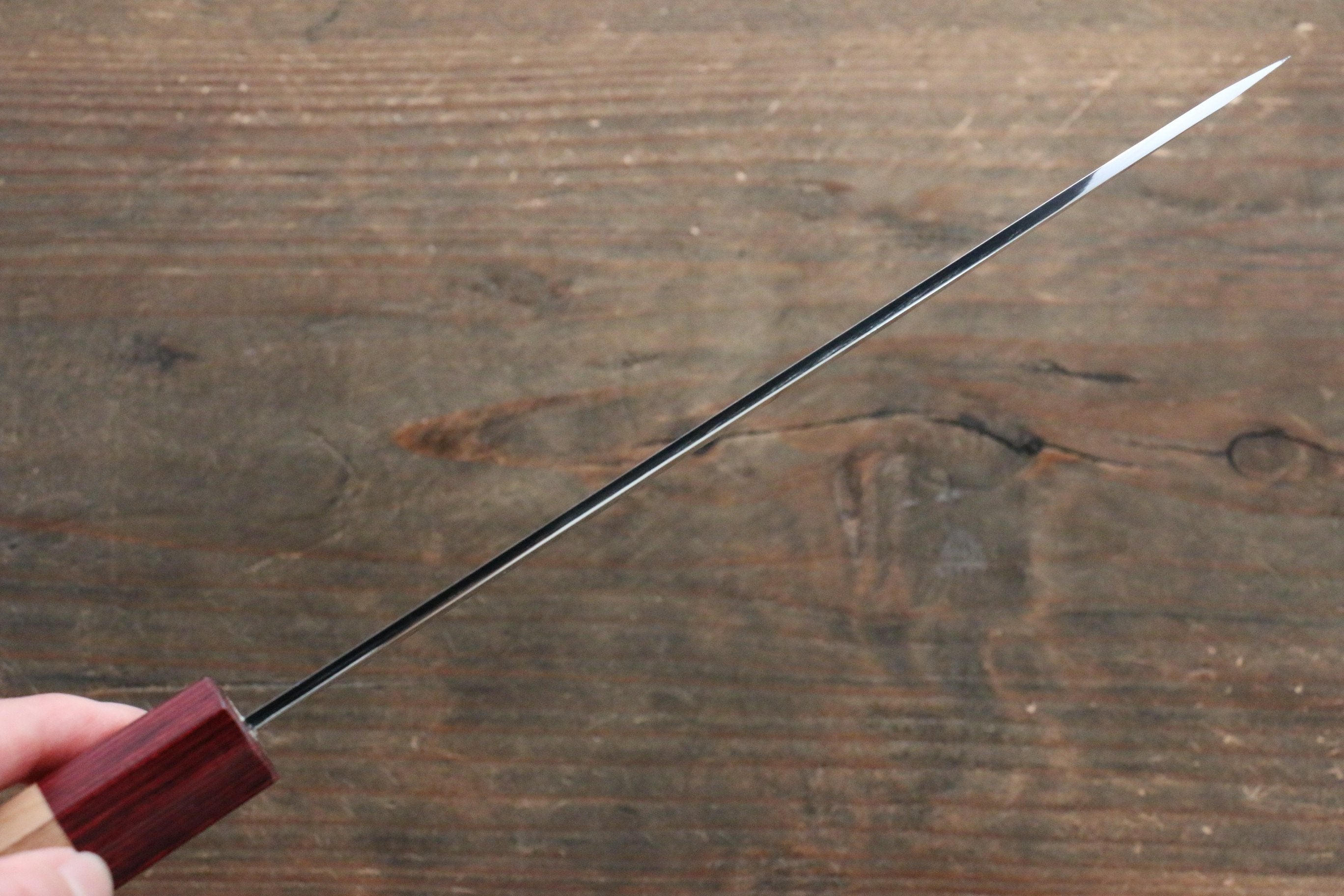 Makoto Kurosaki Ryusei Blue Super Nashiji Santoku 170mm with American Cherry Handle - Seisuke Knife