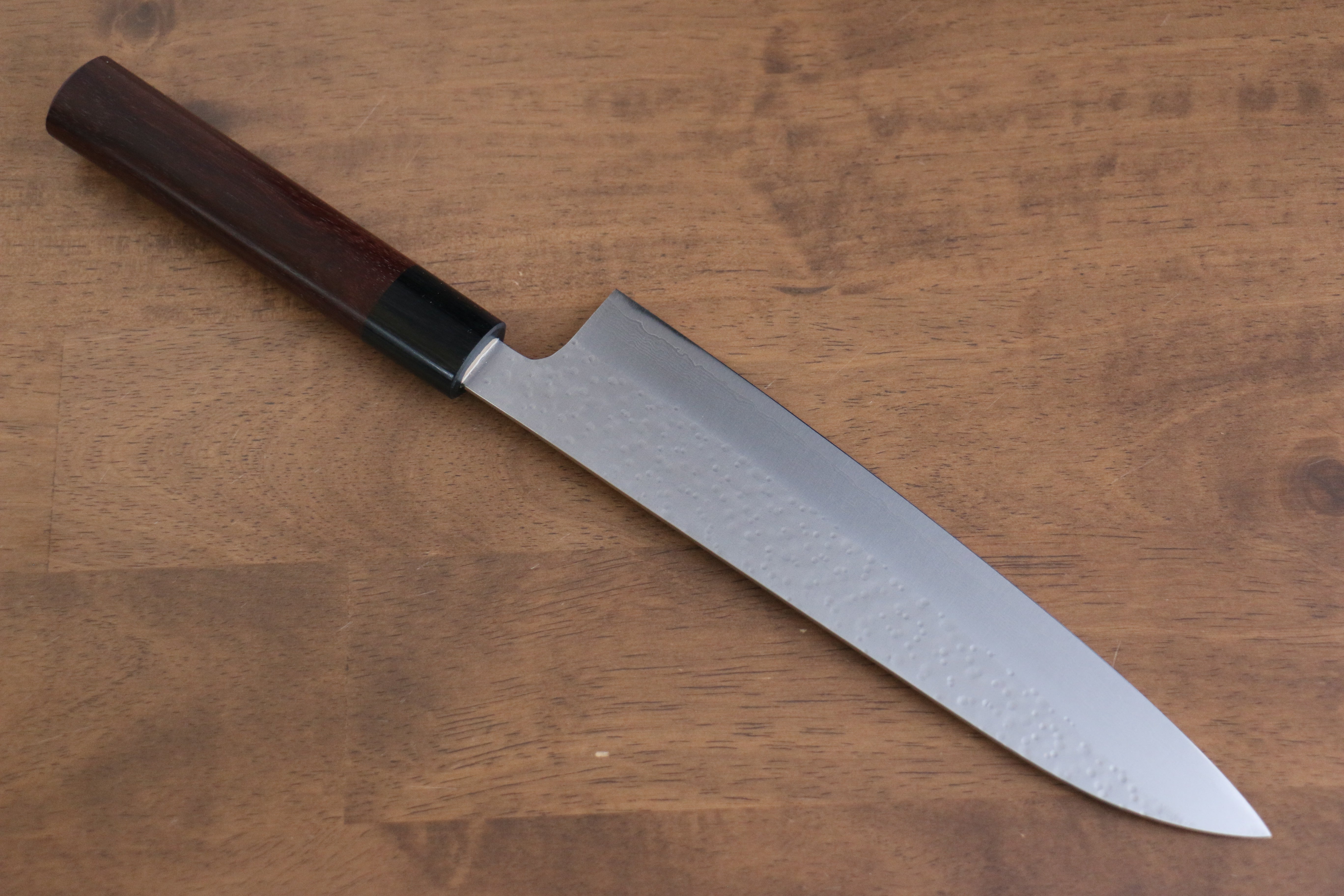 Makoto Kurosaki VG10 Maru Hammered Damascus Gyuto 210mm Shitan Handle - Seisuke Knife