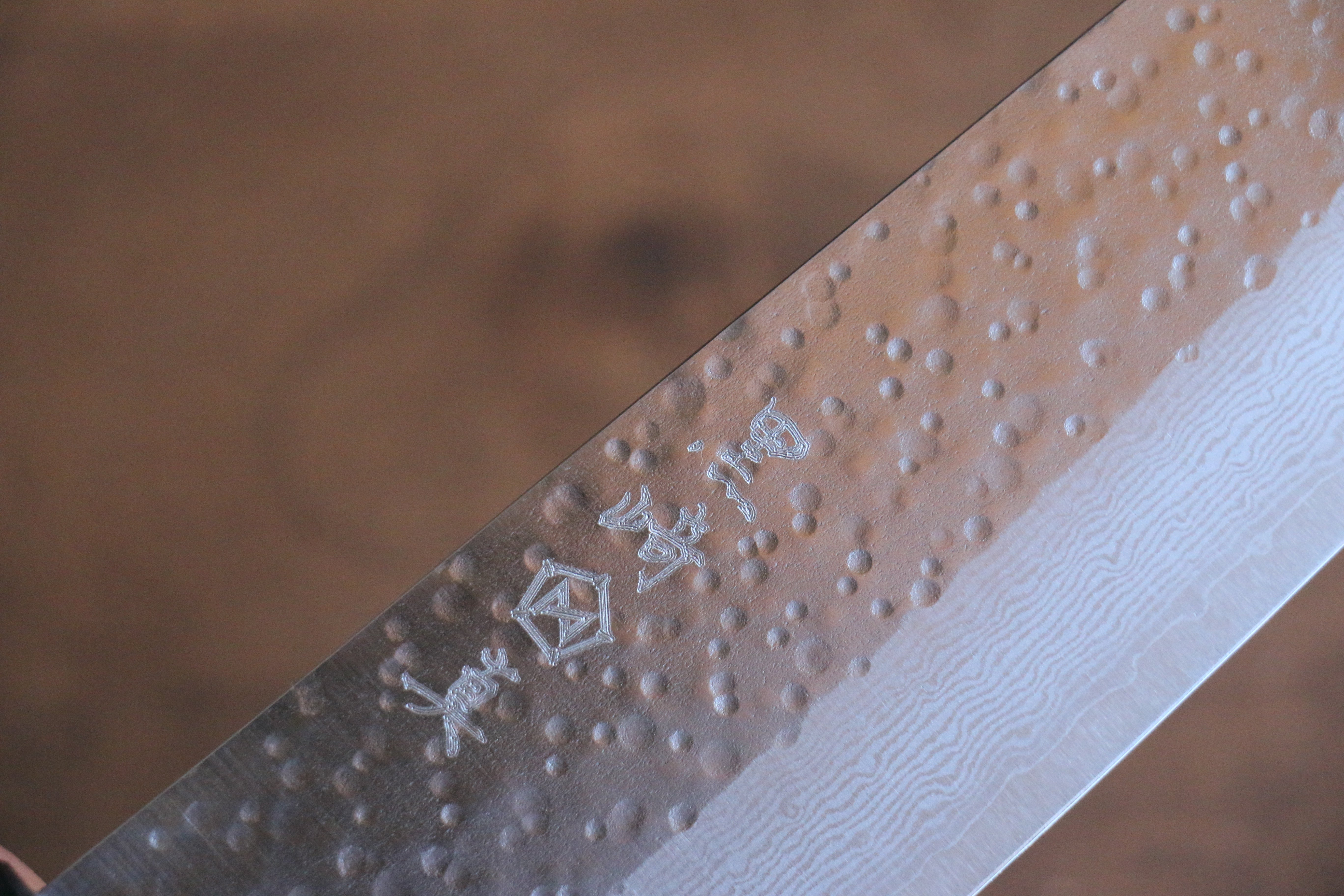Makoto Kurosaki VG10 Maru Hammered Damascus Gyuto 210mm Shitan Handle - Seisuke Knife