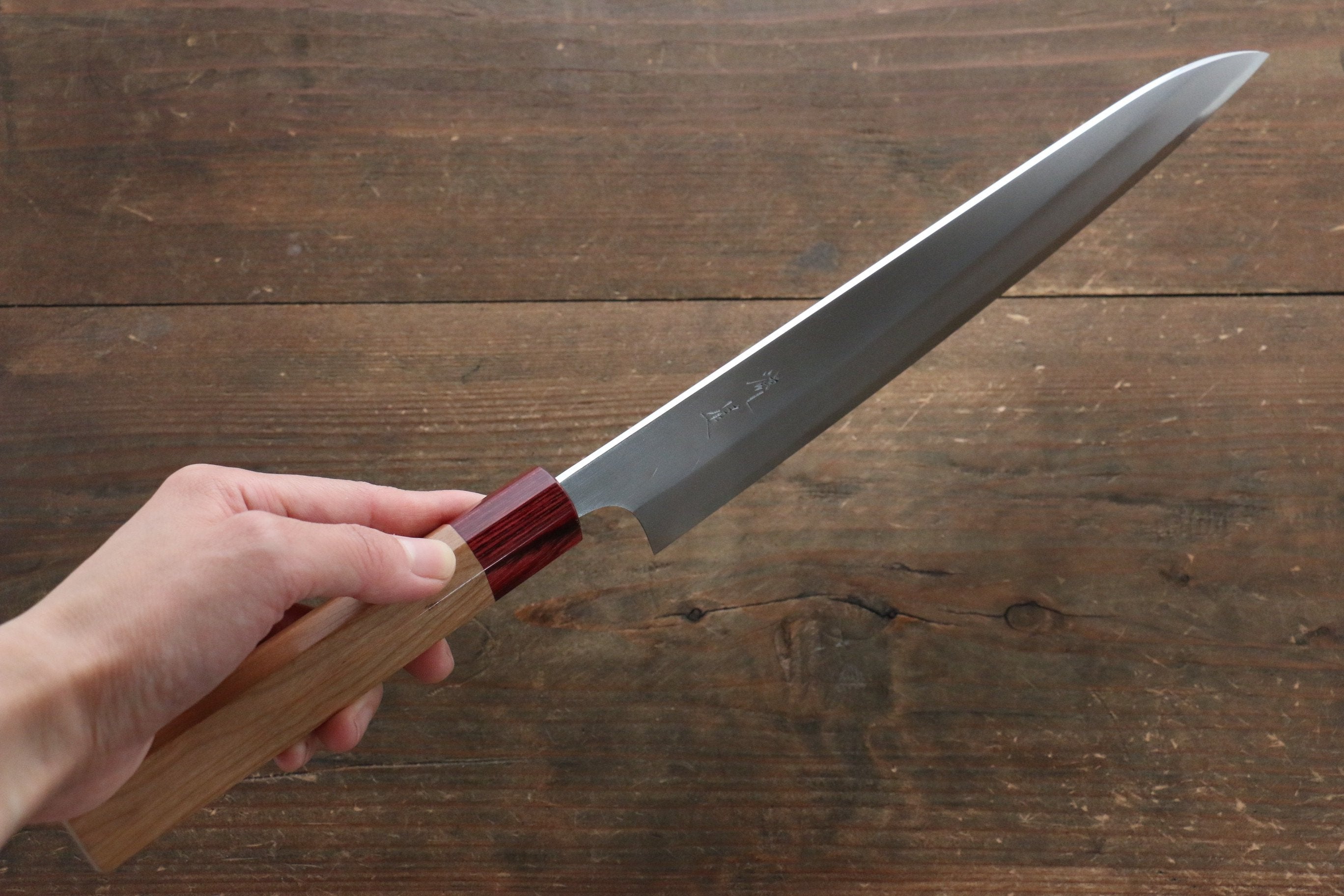 Makoto Kurosaki Ryusei Blue Super Nashiji Gyuto 240mm with American Cherry Handle - Seisuke Knife