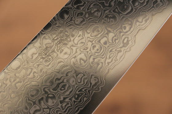 Seisuke ZA-18 Mirrored Finish Damascus Gyuto 210mm Oak Handle - Seisuke Knife