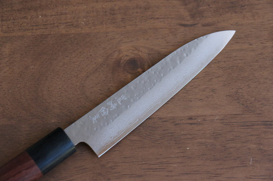 Makoto Kurosaki VG10 Maru Hammered Damascus Petty-Utility 135mm with Shitan Handle - Seisuke Knife