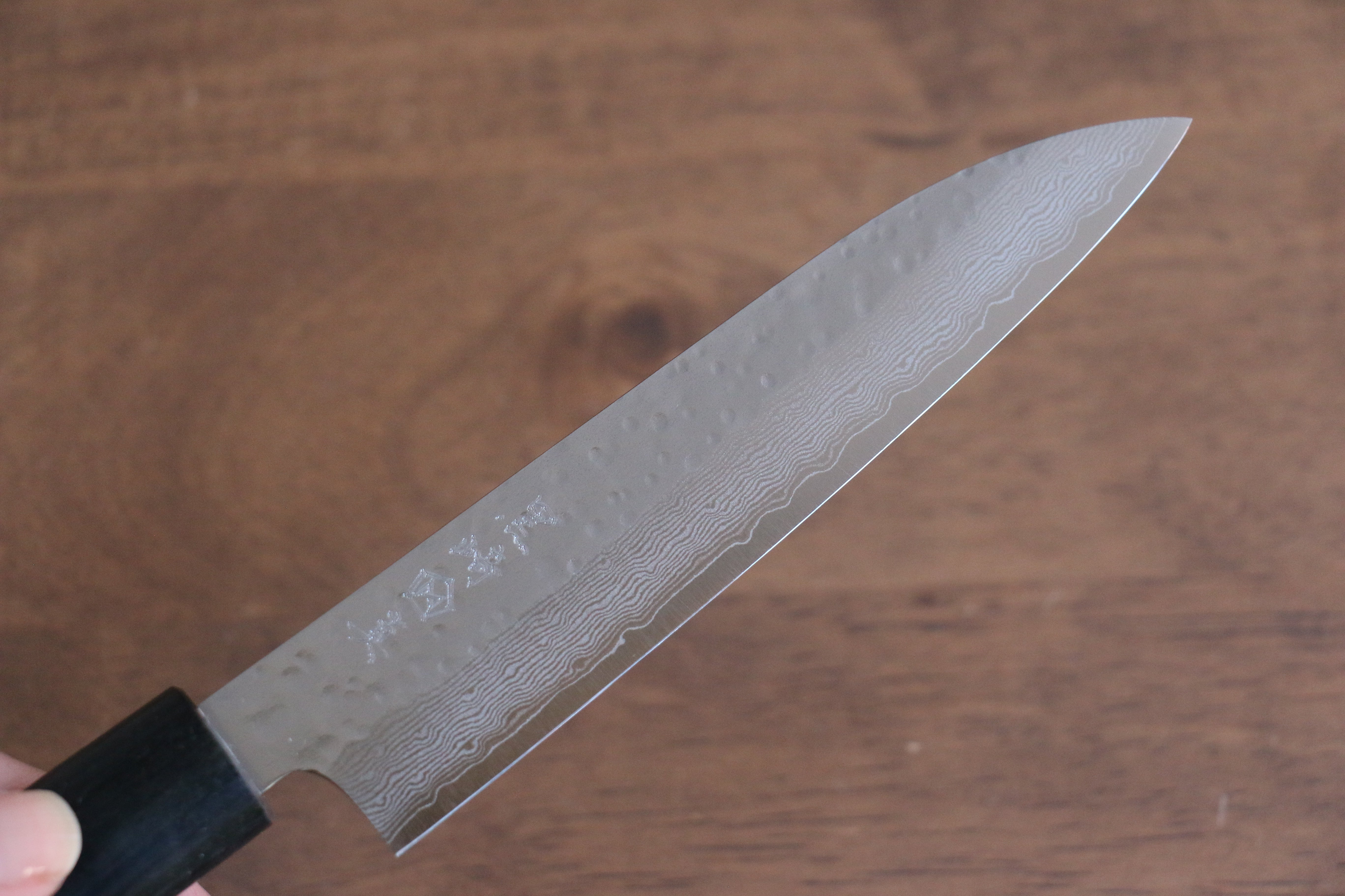 Makoto Kurosaki VG10 Maru Hammered Damascus Petty-Utility 135mm Shitan Handle - Seisuke Knife