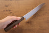 Seisuke ZA-18 Mirrored Finish Damascus Santoku 180mm Oak Handle - Seisuke Knife