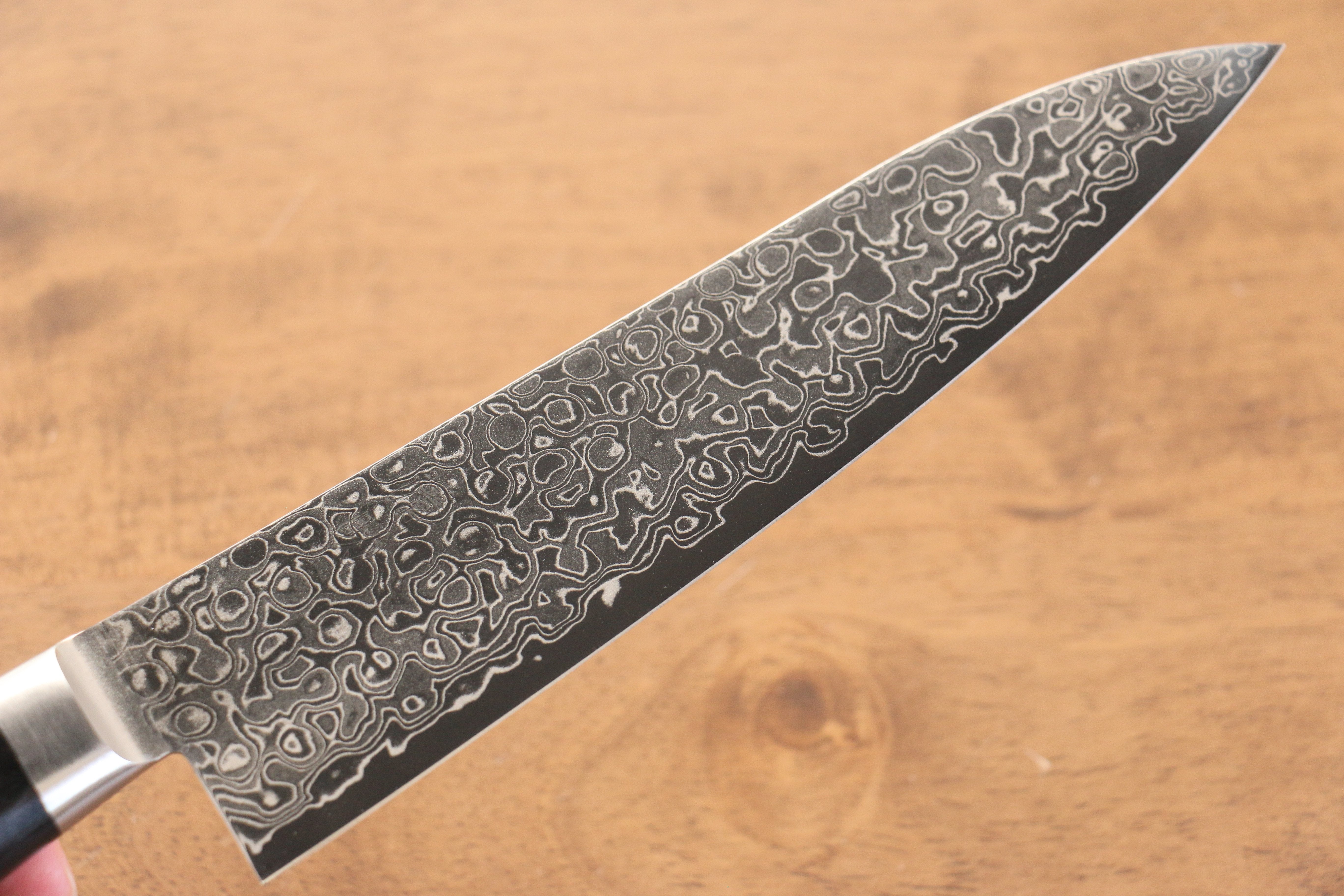Seisuke Kagami AUS10 Mirrored Finish Damascus Gyuto 180mm Black Pakka wood Handle - Seisuke Knife